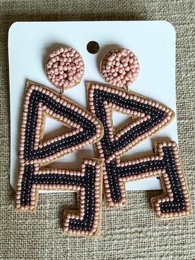 Delta Gamma Beaded Earrings, NWT
